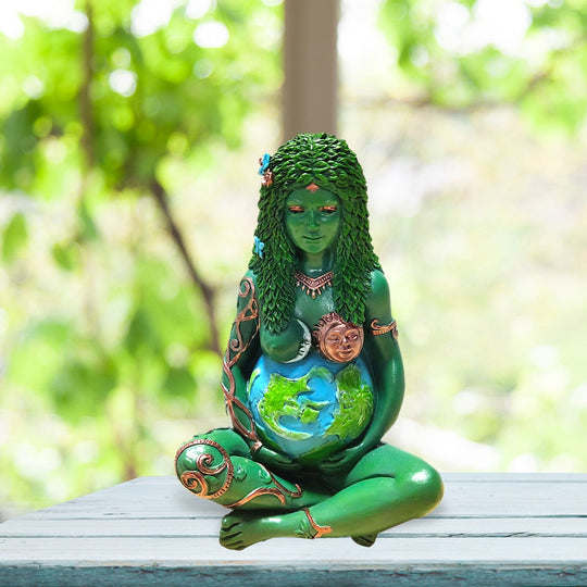 Ghia Mother Earth Resin Statue: Three Dimensional Art Decor For Home And Garden Items