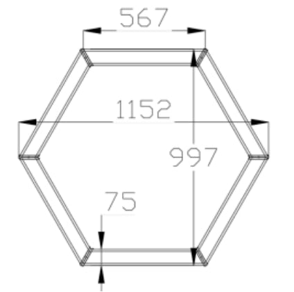 High Brightness Linkable 80Mm Wide Hexagon Light For Garage Car Beauty Detailing Repair Ceiling