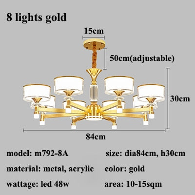 Modern Remote Dimmable Led Chandelier Lighting Living Room Decor Chandeliers Lamp Bedroom Hanging