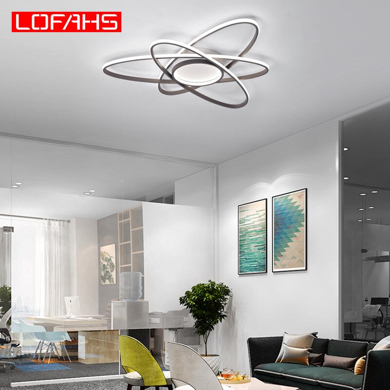 Modern Led Chandelier For Living Room Bedroom Aluminum Creative Design Remote Control Home Lighting