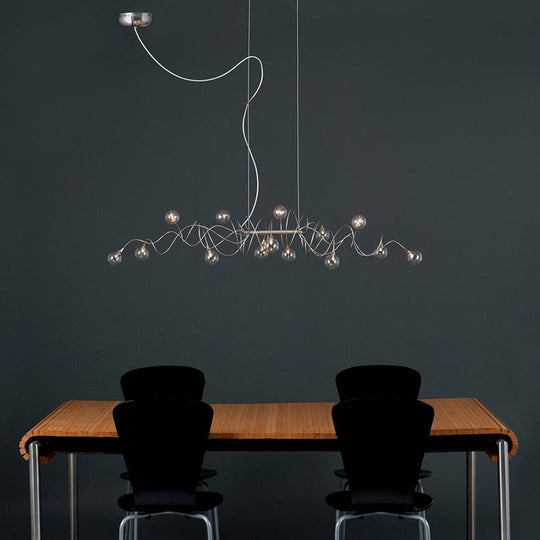 Nordic Living Room Glass Magic Bean Chandelier Modern Minimalist Molecule Bedroom Creative