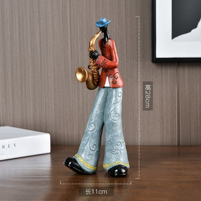 Rock Band Art Statue: Resin Character Model For Creative Home Decor And Craft Supplies 4 Items
