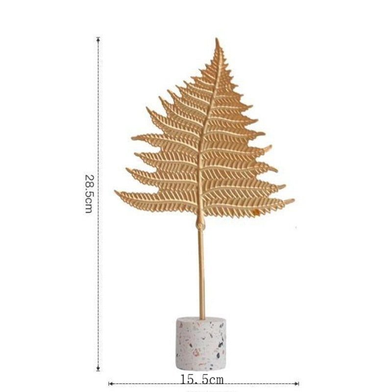 Nordic Golden Ginkgo Leaf Sculpture: Modern Iron Artwork For Home Decor And Special Occasions C - L