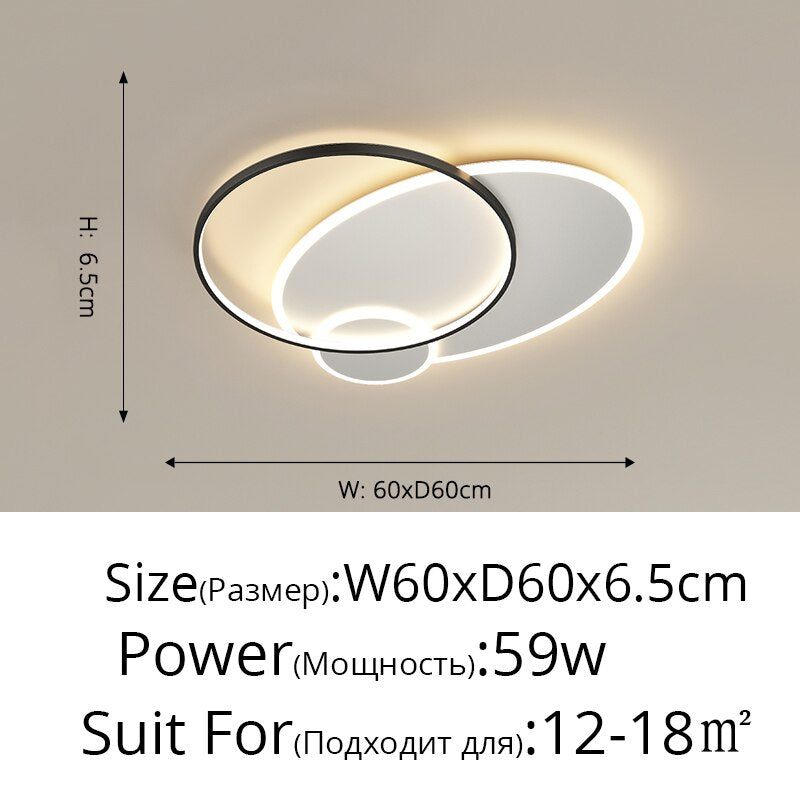 Modern Led Ceiling Lights Surface Mount Metal Chandelier For Foyer Living Room Bedroom Dining Lamp