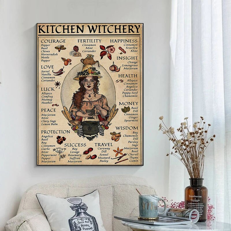 Humorous Kitchen Witchery Canvas Art Prints And Posters Wall Painting