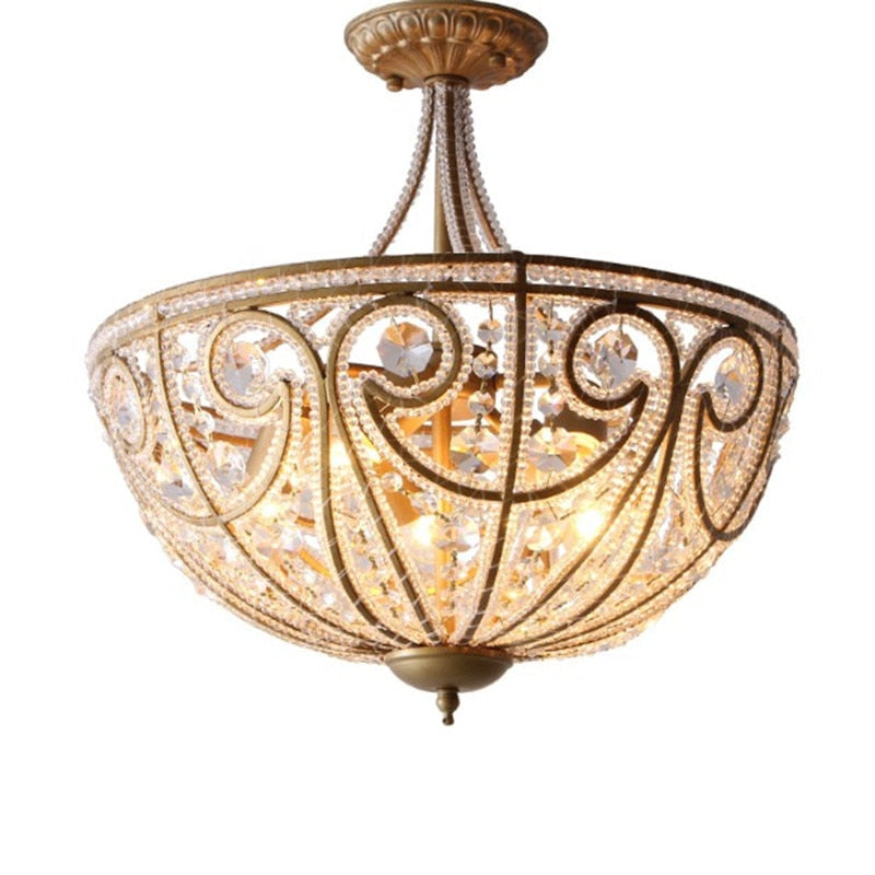 American Ceiling Lamp Wrought Iron Living Room Bedroom Restaurant Lighting Simple Modern Light