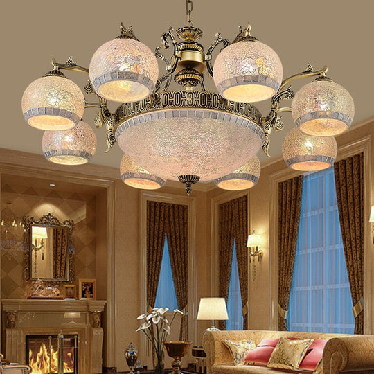 European Style Bronze Double Chandelier 3/5/6/8 Light For Living Room