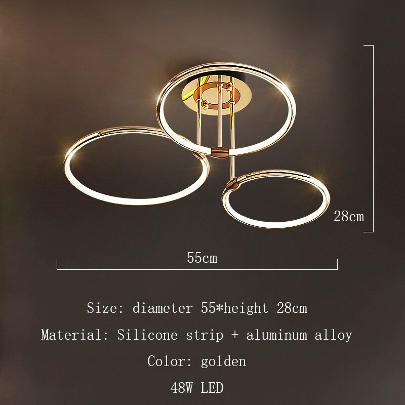 Gold Luxury Circle Ceiling Light Pendant: A Captivating Statement Piece For Your Living Space D55Cm