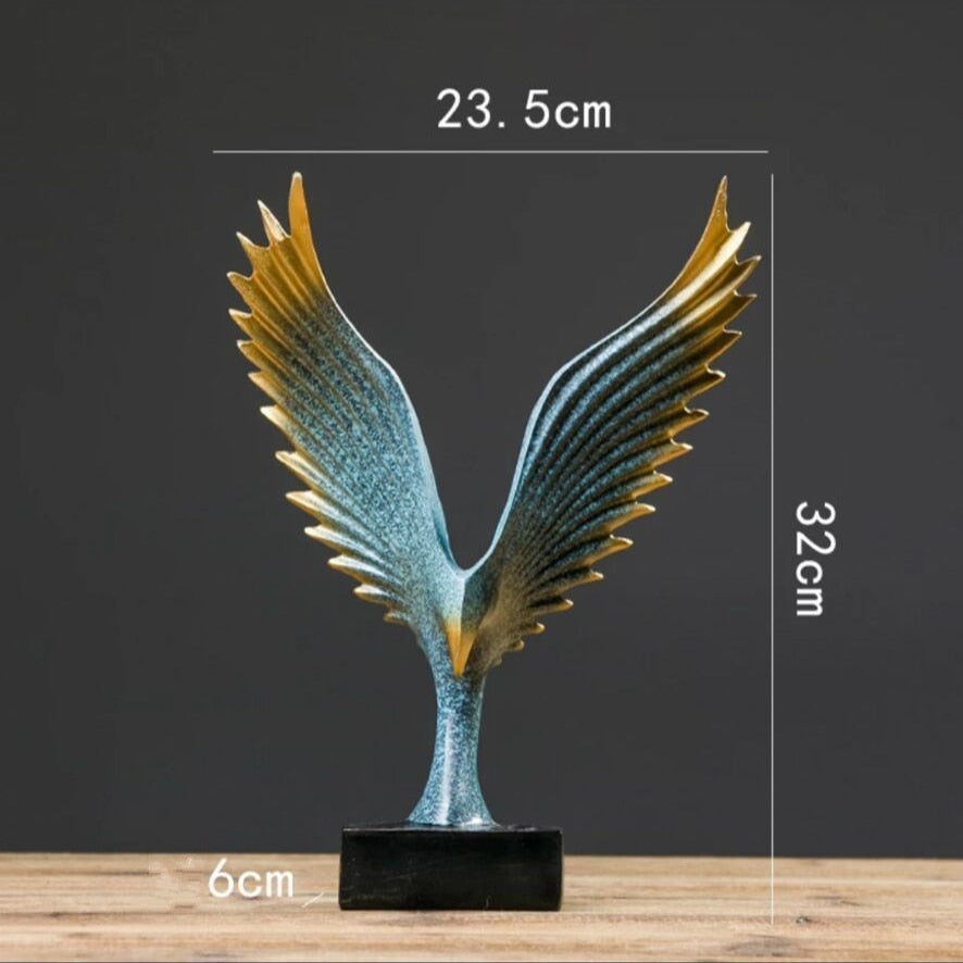 Nordic Modern Resin Eagle Sculpture: Elegant Family Ornament For Home And Office Blue A Decor Items