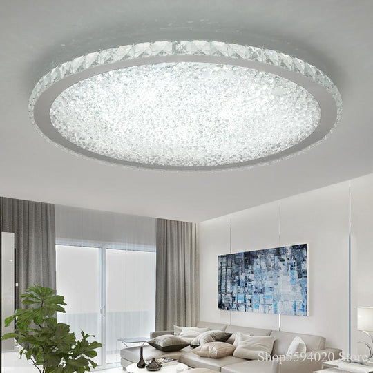 Modern Stainless Steel Ceiling Lamp American Luxury Crystal Lights Lighting Led Decor Home Bedroom