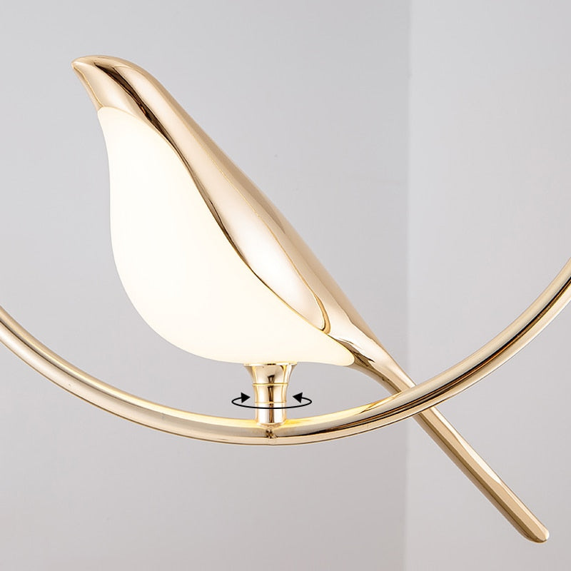 Nordic Bird Chandelier Simple Round Magpie For Bedroom Bedside Lamp Living Room Bar Table Dining