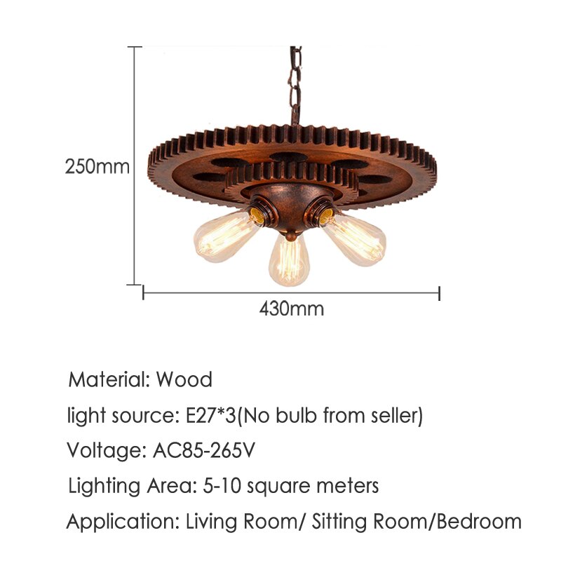 Loft Retro Pendant Lamp Industrial Iron Chandelier Personality Fixture For Hotel Restaurant Bar