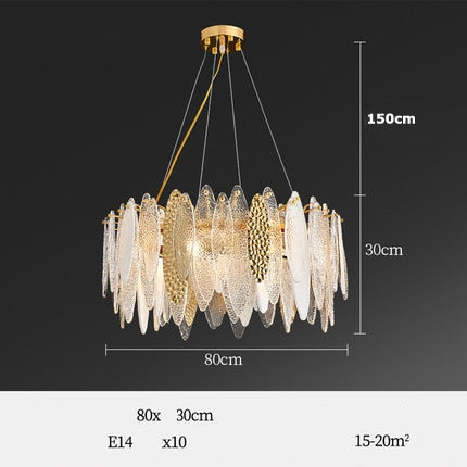 Art Deco Led Postmodern Glass Iron Chandelier Lighting Lustre Suspension Luminaire Lampen For