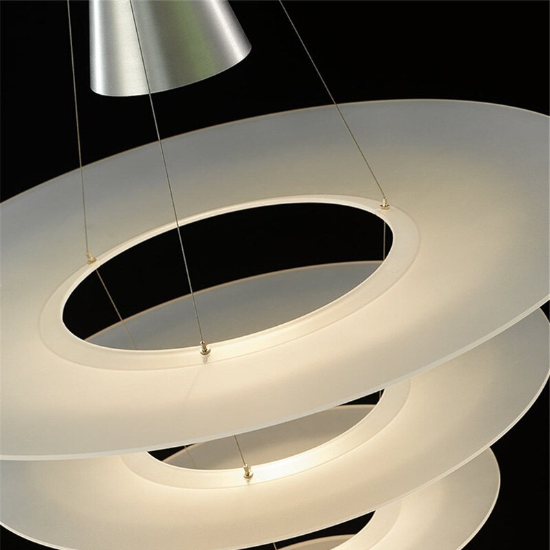 Enigma Illumination: Nordic Spiral Acrylic Ring Led Pendant Light - An Artistic Fusion By Danish