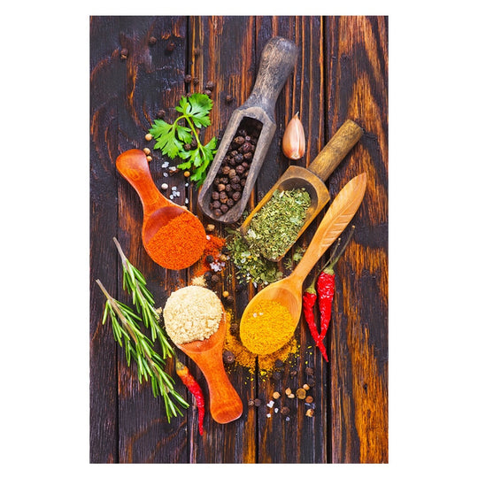 Grains Spices And Spoon Canvas Oil Painting: Kitchen Wall Art 30X40Cm Unframed / Dm715 - 7 Painting