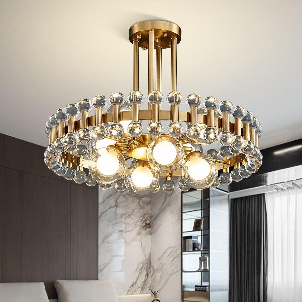 Newly Arrived Crystals Modern Chandelier For Living Room Home Decoration Gold Round Kitchen Fixture