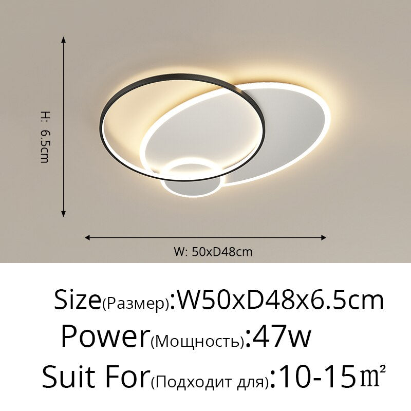 Modern Led Ceiling Lights Surface Mount Metal Chandelier For Foyer Living Room Bedroom Dining Lamp