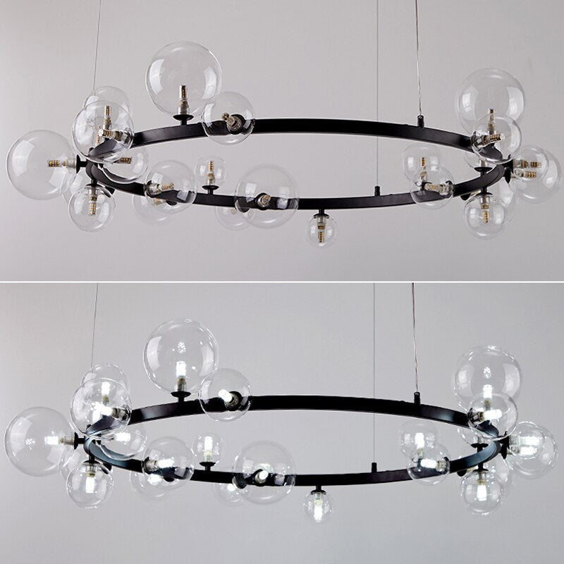 Vintage Led Pendant Lamp Industrial Modern For Living Room Dining Table Kitchen Black Chandelier