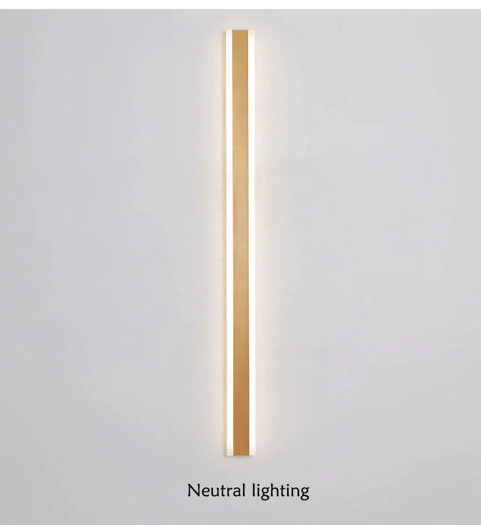 Modern Ip65 Waterproof Outdoor Lights Stainless Steel Long Led Wall Lamp Gold Light Garden Porch