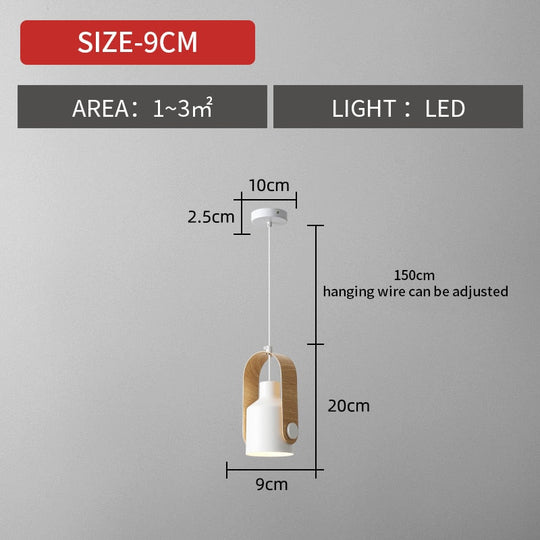 Japanese Style Modern Minimalist Art Bedside Hanging Pendant Light Chandelier White And Wood / Warm