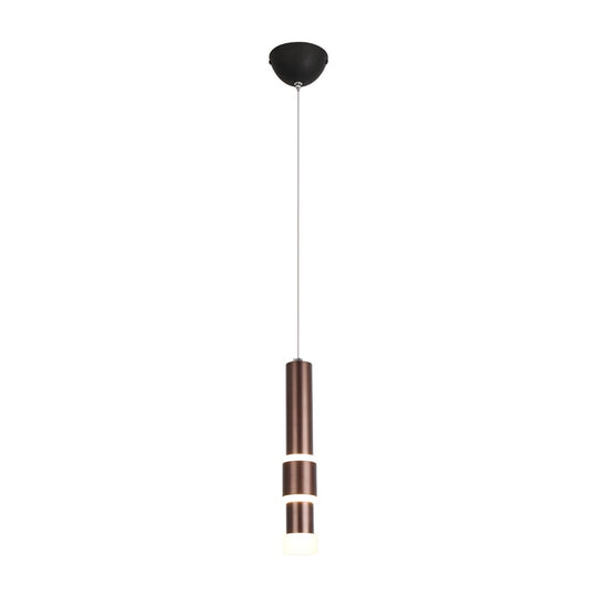 New Simple Coffee Led Pendant Light Restaurant Homestay Bar Counter Front Desk Long Metal Tube