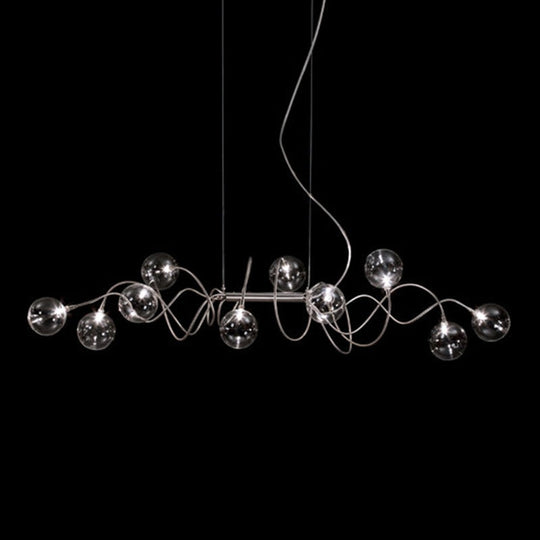 Nordic Living Room Glass Magic Bean Chandelier Modern Minimalist Molecule Bedroom Creative