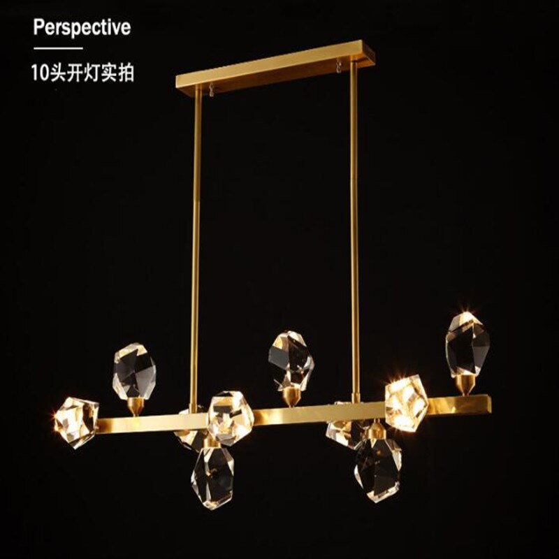 Led Postmodern Crystal Copper Round Chandelier - Elegant Lighting For Dining Rooms Pendant Light
