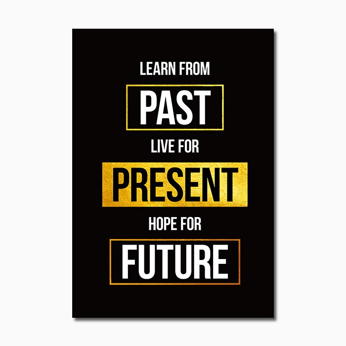 Motivated Quotes Canvas Poster Golden Black Wall Art Painting Nordic Posters And Prints Pictures