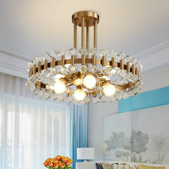 Newly Arrived Crystals Modern Chandelier For Living Room Home Decoration Gold Round Kitchen Fixture