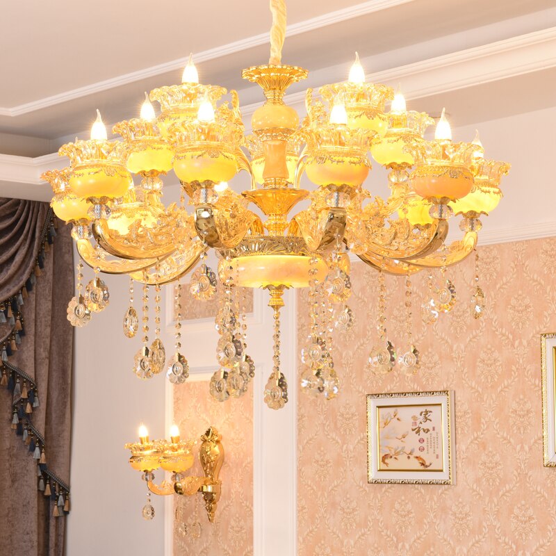 European Style Duplex Building Large Chandelier Villa Hollow Living Room Luxury Hotel Lobby