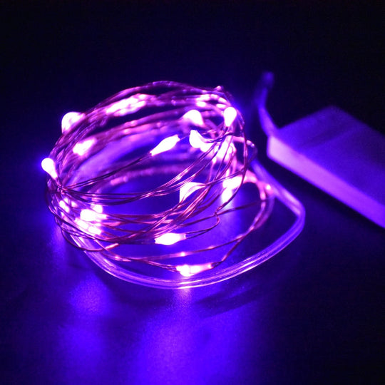 Battery Powered 1M / 2M/3M Diy Led String Light Mini Fairy Lights For Gazebo And Outdoor Use Purple
