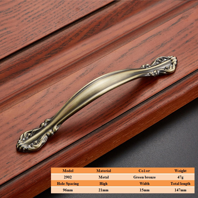 Vintage Zinc Alloy Handles For European - Style Furniture Doors And Drawers 2902 - 96Mm Door Handle