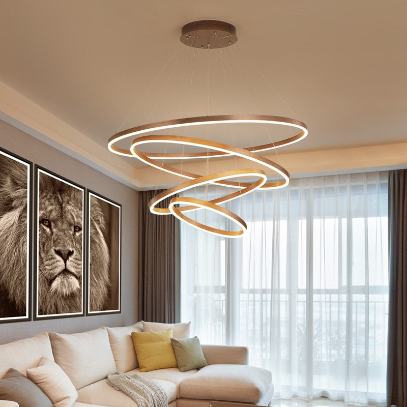 Nordic Art Deco Luxury Led Circular Pendant Lights Hanging Lamps For Living Room Dining Table