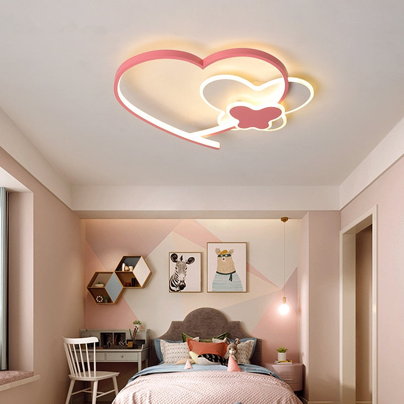 Nordic Modern Heart Shaped Ceiling Lights Indoor Lighting Lamps For Living Room Bedroom Children