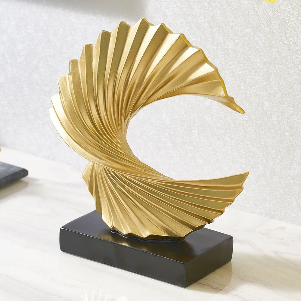 Modern Abstract Resin Sculpture: Decorative Ornament For Home And Office Interiors Decor Items