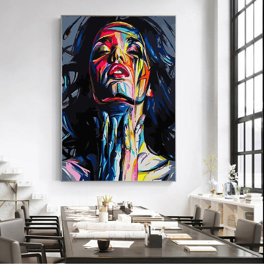 Abstract Woman Portrait Graffiti Canvas - Modern Art For Living Room Decor Printings