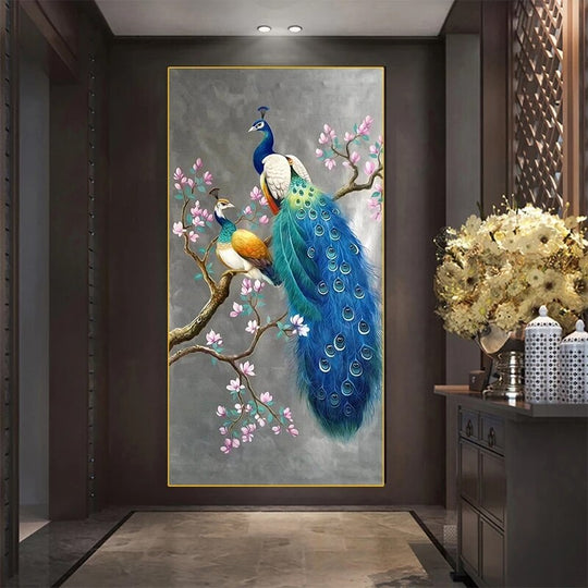 Colorful Peacock Canvas Art - Modern Nordic Animal Prints For Living Room Decor Printings