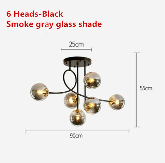 Modern Led Ceiling Lights Glass Ball Nordic Lighting Living Dining Bedroom Kitchen Indoor Golden