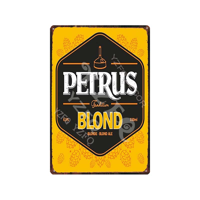 Vintage Belgium Beer Tin Signs: Vedett Petrus Retro Metal Plates Du - 9174 / China 20X30Cm Wall