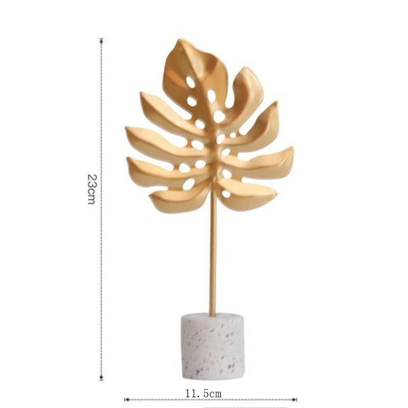 Nordic Golden Ginkgo Leaf Sculpture: Modern Iron Artwork For Home Decor And Special Occasions B - L