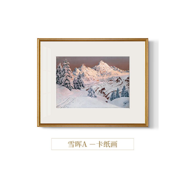 Nordic Snow Mountain Landscape Posters: Modern White Border Wall Art 20X30Cm (No Frame) / A Painting