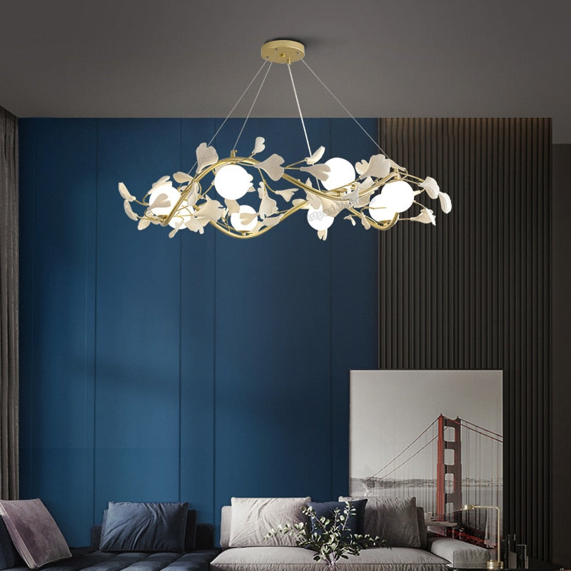 Nordic Pendant Lamp Luxury Living Room Decoration Chandelier Modern Romantic Petal Bedroom Indoor