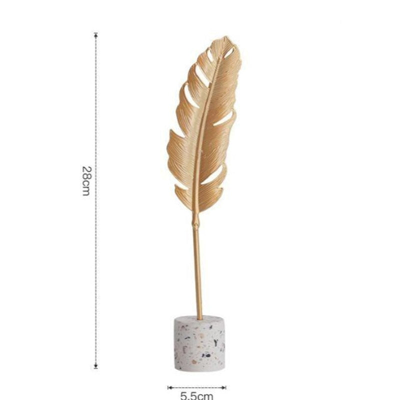 Nordic Golden Ginkgo Leaf Sculpture: Modern Iron Artwork For Home Decor And Special Occasions D - L