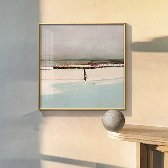 Abstract Seascape Poster Print: Serene Sea Surface And Clouds Wall Painting