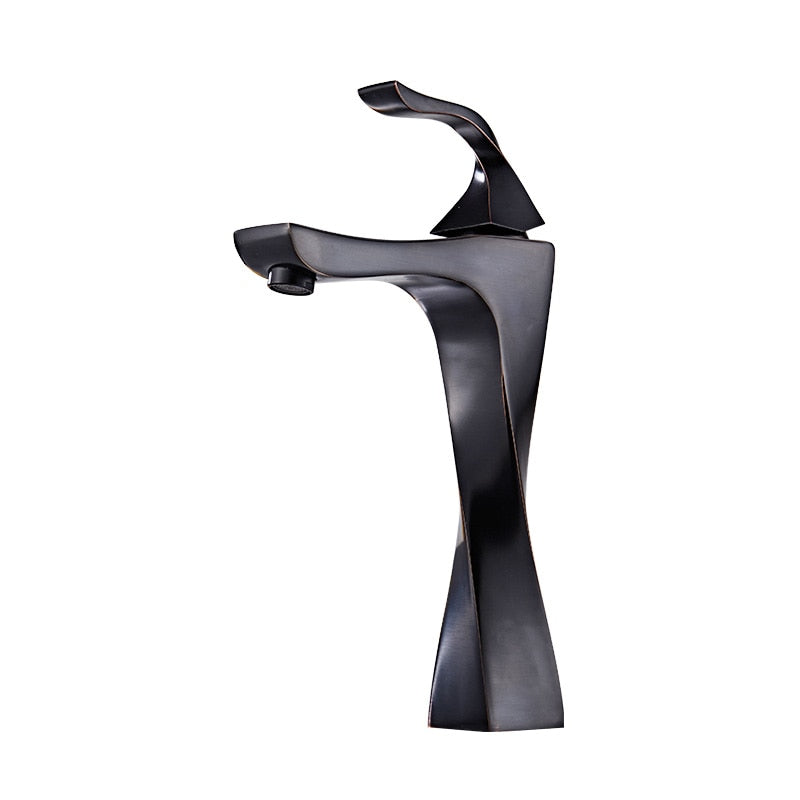 New Design Basin Faucet Black And Chrome Bathroom Sink Single Handle Taps Deck Wash Hot Cold Mixer