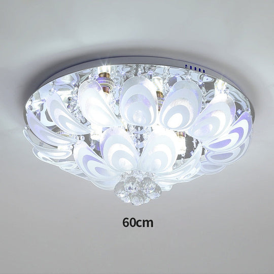 American Restaurant Stainless Steel Led Ceiling Light Modern Home Deco Lamp Crystal Glass Living