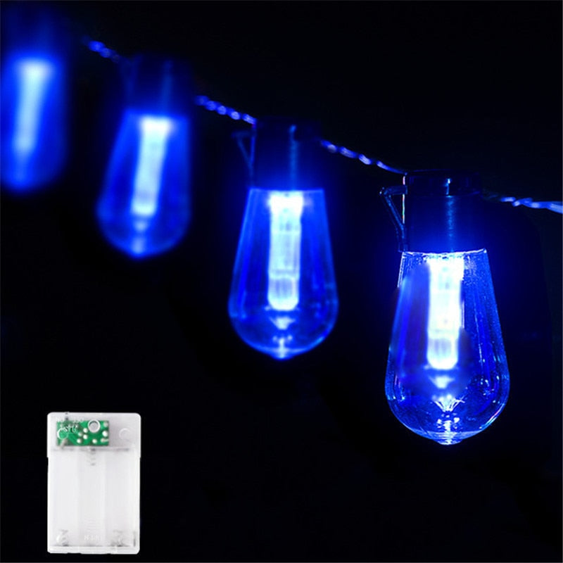 Fairy String Lights: Christmas Garland Bulbs For Gazebo And Garden Decorations Battery Blue / 4.5M