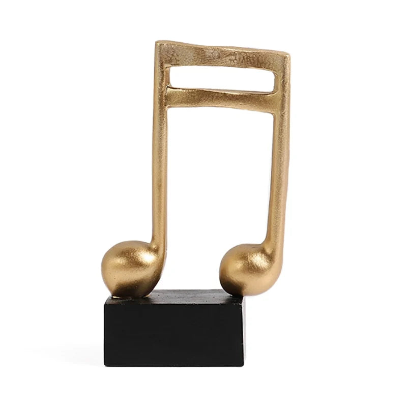 Home Decor Accessories Figurine Decorative Art Statuette Golden Musical Note Handicraft Living Room