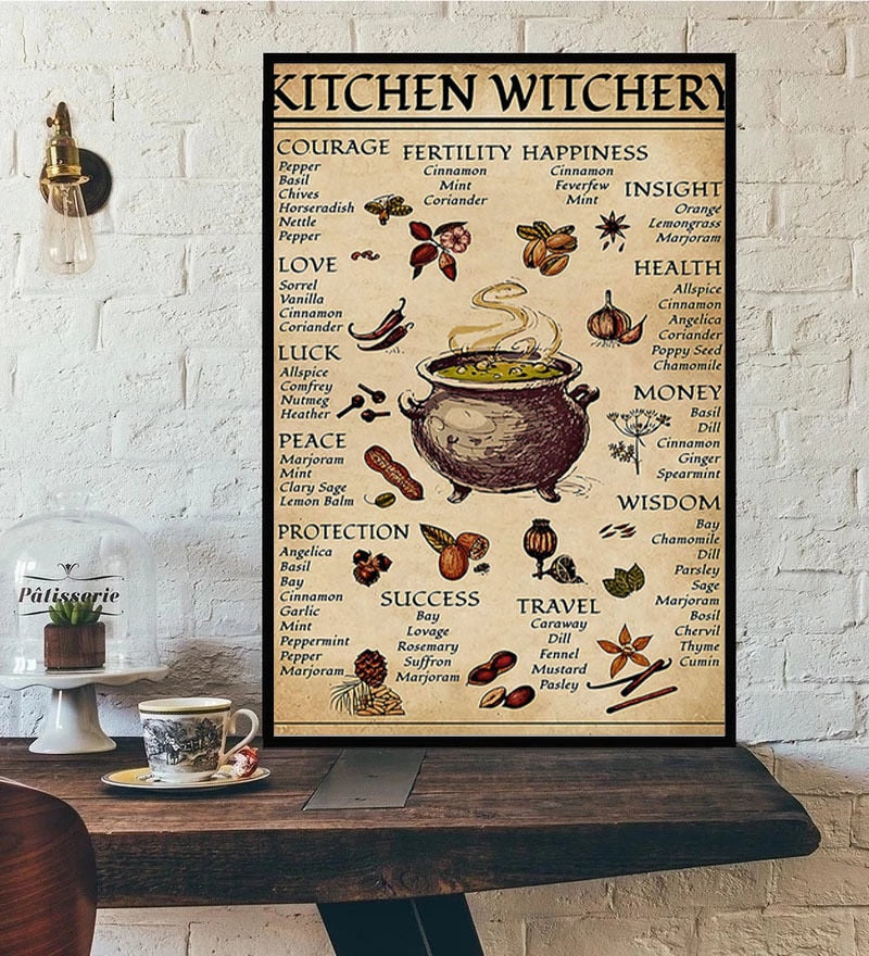 Humorous Kitchen Witchery Canvas Art Prints And Posters Wall Painting