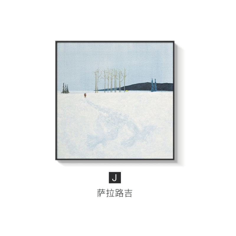 Abstract Landscape Of Solo Travel Posters And Prints 50X50Cm(No Frame) / Skiing J Wall Painting